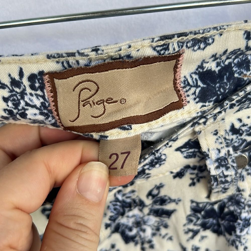 Paige Peg Skinny Floral Pants size 27 Denim Material - Picture 5 of 8